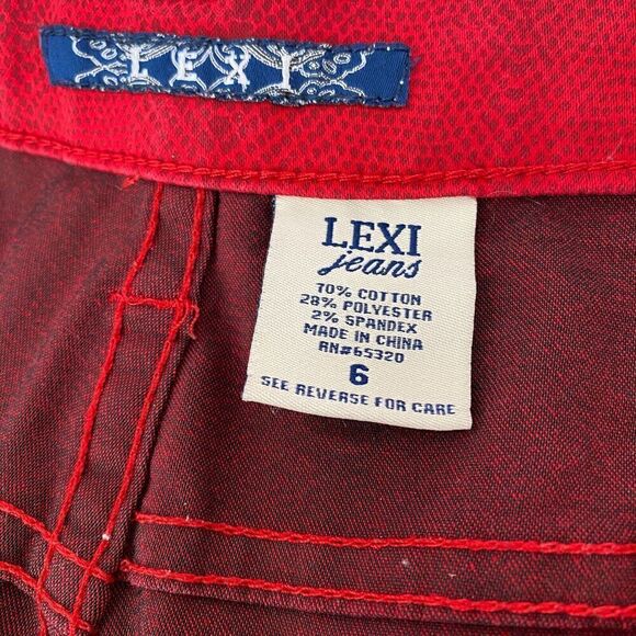 Lexi Jeans Womens Size 6 Straight Leg Red Stretch Cotton Blend Comfort Used - Picture 5 of 16